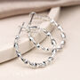 Silver Plated Twisted Hoop Earrings, thumbnail 3 of 4