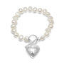 Amare Freshwater Pearl Bracelet With Silver Heart, thumbnail 2 of 3