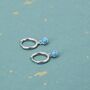 Sterling Silver Hoops With Tiny Dangling 3mm Turquoise, thumbnail 7 of 12