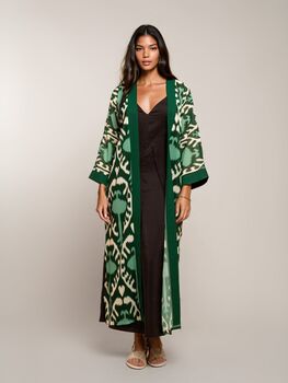 Handmade Green Chiffon Kimono, 2 of 6