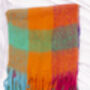 Vibrant Rainbow Plaid Warm Wrap Wool Blend Scarf, thumbnail 9 of 9