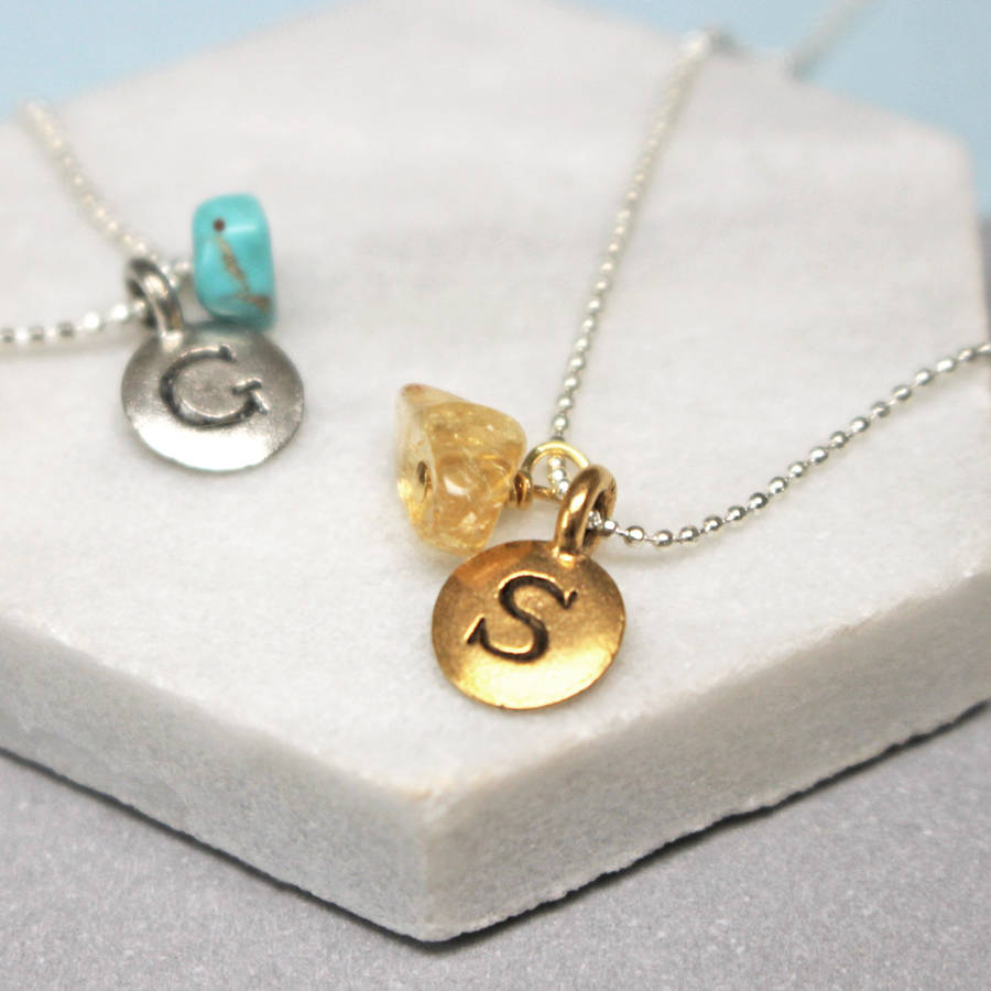 Personalised Initial Birthstone Necklace, 1 of 8