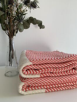 Zigzag Design Coral Soft Sofa Throw, 2 of 9