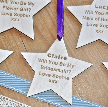 Will You Be My Bridesmaid? Wooden Star, 2 of 6