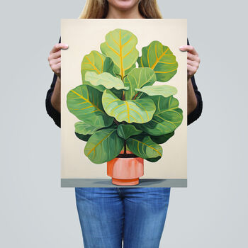 Full Bodied Fiddle Leaf Fig Plant Lovers Wall Art Print, 2 of 6