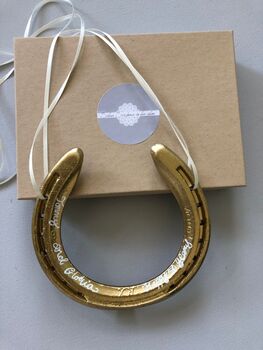 Personalised Golden Wedding Anniversary Horseshoe Gift, 3 of 5