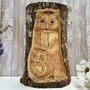 29cm Hand Carved Wooden Owl Owlet Statue Ornament Figurine Gift, thumbnail 1 of 7