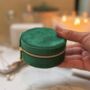 Portable Jewellery Box Velvet Vintage Emerald Green, thumbnail 4 of 8