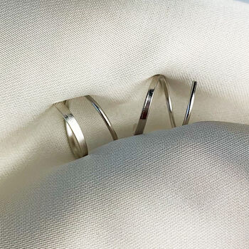 Sterling Silver Minimalist Twisted Hoop Earrings, 4 of 6