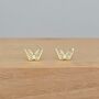 Gold Plated Cut Out Butterfly Stud Earrings, thumbnail 1 of 2