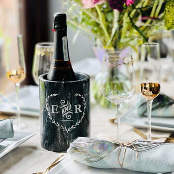 Personalised Marble Wine Cooler For Couples, 2 of 6