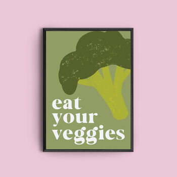 Personalised 'Eat Your Veggies' Colourful Art Print, 3 of 4