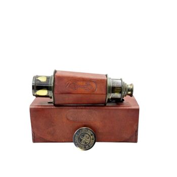 17 Inch Bronze Telescope With Leather Case, 5 of 7