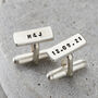 Personalised Silver Rectangle Cufflinks, thumbnail 3 of 9