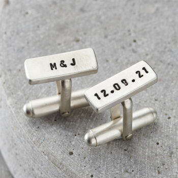 Personalised Silver Rectangle Cufflinks, 3 of 9