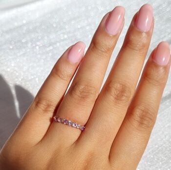 Pink Sapphire And Pink Amethyst Half Eternity Band, 5 of 12
