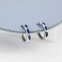 Sapphire Blue Marquise Cz Huggie Hoop Sterling Silver, thumbnail 7 of 11