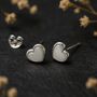 Sterling Silver Mother Of Pearl Heart Stud Earrings, thumbnail 4 of 12