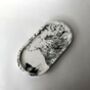 White Monochrome Marbled Abstract Curved Trinket Tray, thumbnail 2 of 5