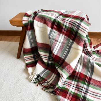 Pure Wool Blanket – Tartan Red, 3 of 5