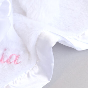 Personalised White Bunny Baby Comforter, 8 of 9