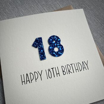 Personalised Happy 18th Glitter Milestone Birthday Card, 4 of 5