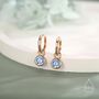 Sterling Silver March Birthstone Aquamarine Hoop Earrings, thumbnail 6 of 11