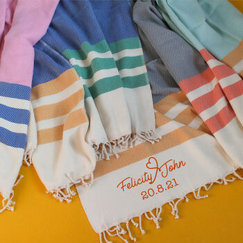 Personalised Cotton Throw, Beach Towel, 3 of 11