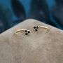 Black Trio Huggie Hoop Earrings Sterling Silver, thumbnail 5 of 11