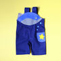 Blue Whale Baby Shortie Dungarees, thumbnail 2 of 5