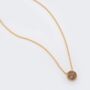 Round Rose Druzy Crystal 18k Gold Plated Necklace, thumbnail 3 of 4