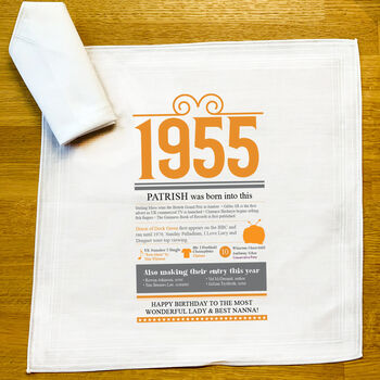 Personalised 70th Birthday Gift Handkerchief Pair, 2 of 7