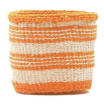 Orange Stripe And Natural Storage Baskets, 2 of 8