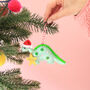 Baby's First Christmas Dinosaur Tree Decoration, thumbnail 2 of 7