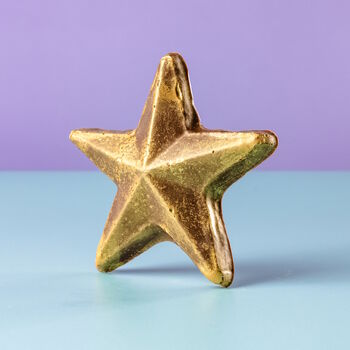 Set Of Five Chunky Belgian Chocolate Gold Stars, 4 of 11