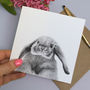 Peeping Baby Rabbit Card, thumbnail 1 of 3