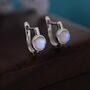 5mm Moonstone Huggie Hoop Earrings, thumbnail 3 of 12