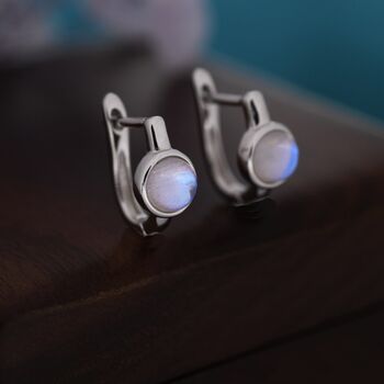 5mm Moonstone Huggie Hoop Earrings, 3 of 12