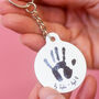 Child's Handprint Personalised Keyring For Father's Day, thumbnail 1 of 8