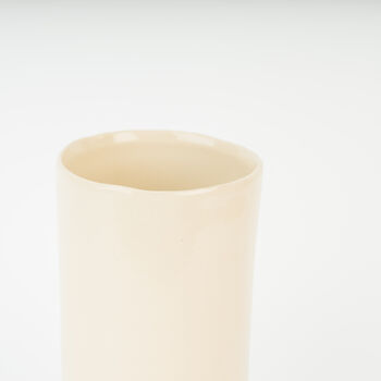 Large Cylinder Handmade Stoneware Vase In Cream, 2 of 2