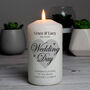 Personalised On Your Wedding Day Pillar Candle, thumbnail 2 of 4
