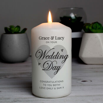 Personalised On Your Wedding Day Pillar Candle, 2 of 4