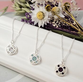 Birthstone Hugs And Kisses Charm Necklace, 2 of 12