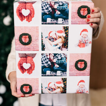 Personalised Holly Jolly Christmas Photo Wrapping Paper, 2 of 5