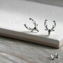 Sterling Silver Stag Stud Earrings, thumbnail 6 of 7