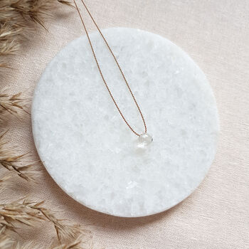 Minimalist Crystal Quartz Gemstone Silk Cord Necklace, 5 of 6
