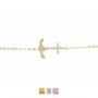 Anchor Bracelet Cz Rose Or Gold Plated 925 Silver, thumbnail 1 of 9