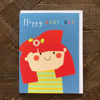 Mini Flower Girl Birthday Greetings Card, 4 of 5