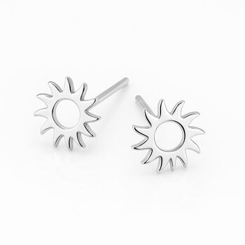 Sterling Silver Sunshine Stud Earrings – 7mm, 4 of 9