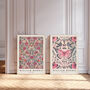 Set Of Two William Morris Pink Butterfly Art Prints, thumbnail 2 of 4